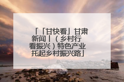 「甘快看」甘肃新闻丨（乡村行 看振兴）特色产业托起乡村振兴路