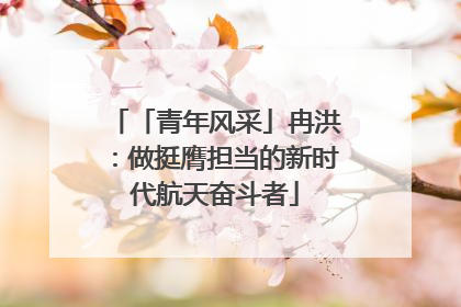 「青年风采」冉洪：做挺膺担当的新时代航天奋斗者