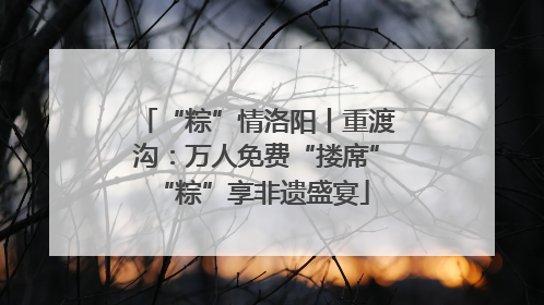 “粽”情洛阳丨重渡沟：万人免费“搂席” “粽”享非遗盛宴