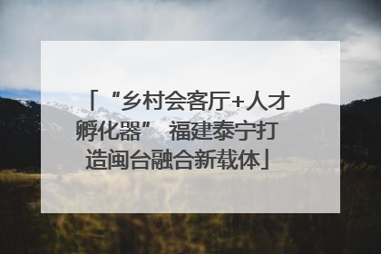 “乡村会客厅+人才孵化器” 福建泰宁打造闽台融合新载体