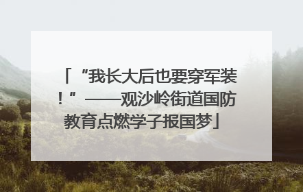 “我长大后也要穿军装！”——观沙岭街道国防教育点燃学子报国梦