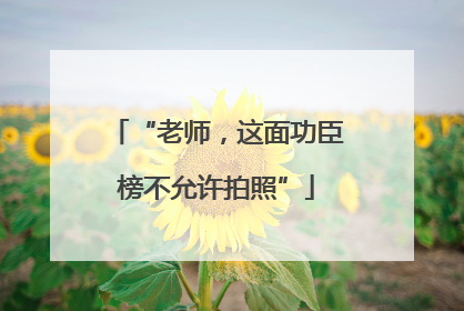 “老师，这面功臣榜不允许拍照”