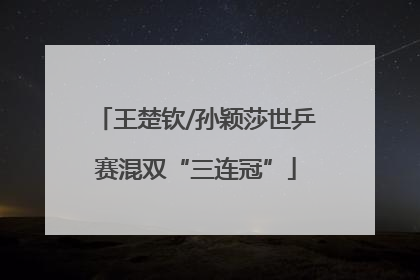 王楚钦/孙颖莎世乒赛混双“三连冠”