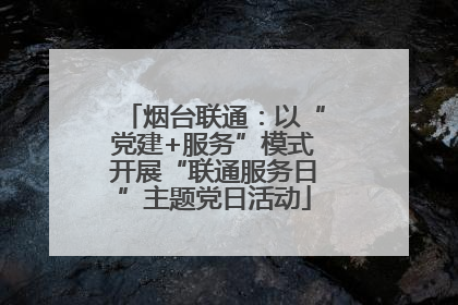 烟台联通：以“党建+服务”模式开展“联通服务日”主题党日活动