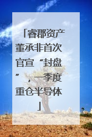 睿郡资产董承非首次官宣“封盘”，一季度重仓半导体