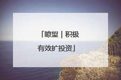瞭望｜积极有效扩投资
