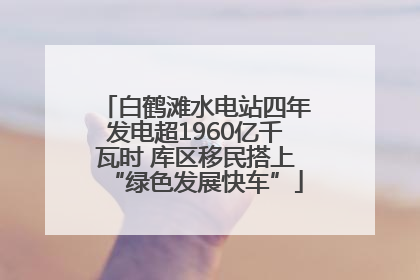 白鹤滩水电站四年发电超1960亿千瓦时 库区移民搭上“绿色发展快车”