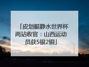 皮划艇静水世界杯两站收官：山西运动员获5银2铜