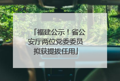 福建公示！省公安厅两位党委委员拟获提拔任用