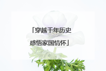 穿越千年历史 感悟家国情怀