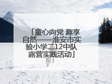 童心向党 趣享自然——淮安市实验小学二12中队露营实践活动