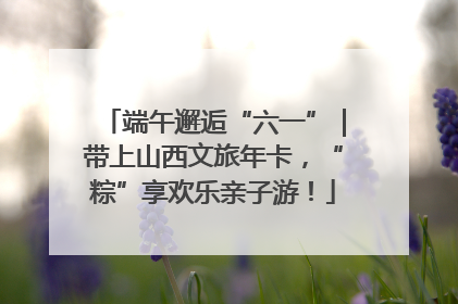 端午邂逅“六一”｜带上山西文旅年卡，“粽”享欢乐亲子游！