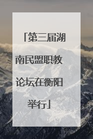 第三届湖南民盟职教论坛在衡阳举行