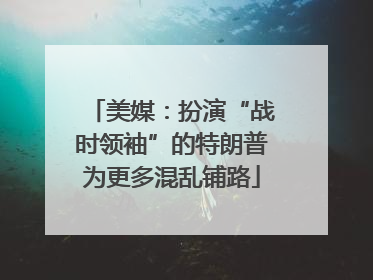 美媒：扮演“战时领袖”的特朗普为更多混乱铺路