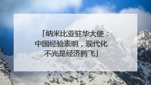 纳米比亚驻华大使：中国经验表明，现代化不光是经济腾飞