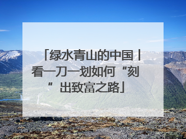 绿水青山的中国丨看一刀一划如何“刻”出致富之路