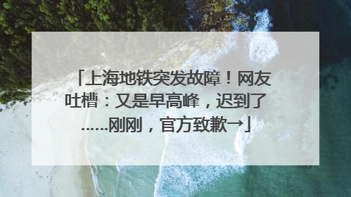 上海地铁突发故障！网友吐槽：又是早高峰，迟到了……刚刚，官方致歉→
