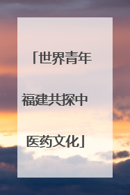 世界青年福建共探中医药文化