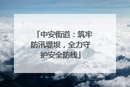 中安街道：筑牢防汛堤坝，全力守护安全防线