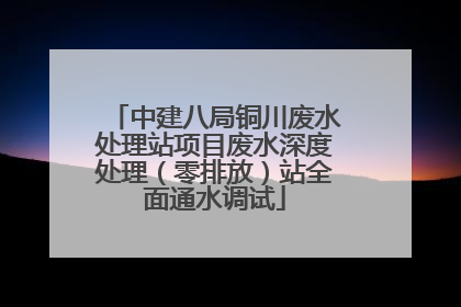 中建八局铜川废水处理站项目废水深度处理（零排放）站全面通水调试