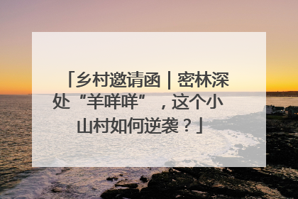 乡村邀请函｜密林深处“羊咩咩”，这个小山村如何逆袭？