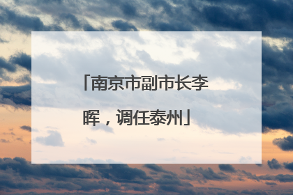 南京市副市长李晖，调任泰州