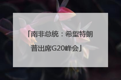 南非总统：希望特朗普出席G20峰会