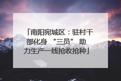 南阳宛城区：驻村干部化身 “三员” 助力生产一线抢收抢种