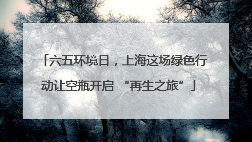 六五环境日,上海这场绿色行动让空瓶开启 “再生之旅”