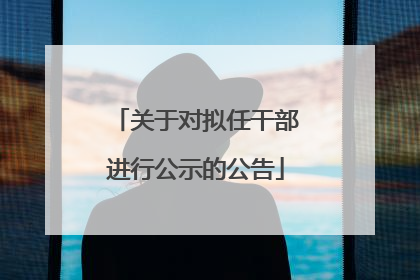 关于对拟任干部进行公示的公告