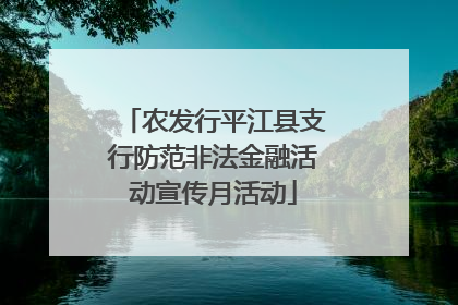 农发行平江县支行防范非法金融活动宣传月活动