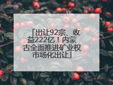 出让92宗、收益222亿！内蒙古全面推进矿业权市场化出让