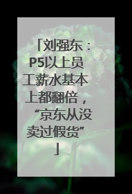 刘强东：P5以上员工薪水基本上都翻倍，“京东从没卖过假货”