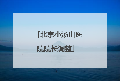 北京小汤山医院院长调整