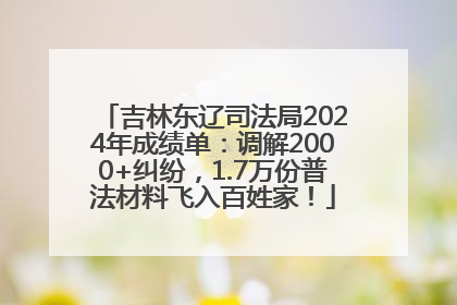 吉林东辽司法局2024年成绩单：调解2000+纠纷，1.7万份普法材料飞入百姓家！