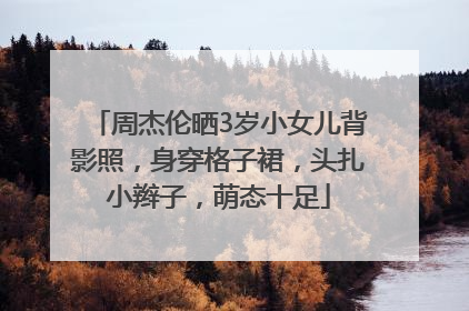 周杰伦晒3岁小女儿背影照，身穿格子裙，头扎小辫子，萌态十足