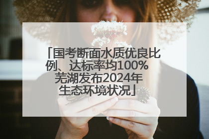 国考断面水质优良比例、达标率均100% 芜湖发布2024年生态环境状况