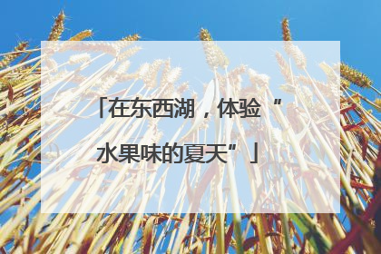 在东西湖，体验“水果味的夏天”