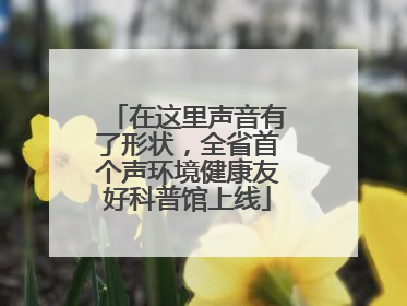 在这里声音有了形状，全省首个声环境健康友好科普馆上线