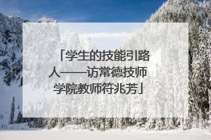 学生的技能引路人——访常德技师学院教师符兆芳