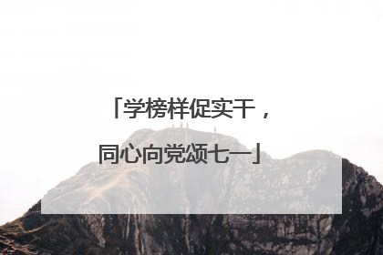 学榜样促实干，同心向党颂七一
