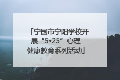 宁国市宁阳学校开展“5•25”心理健康教育系列活动