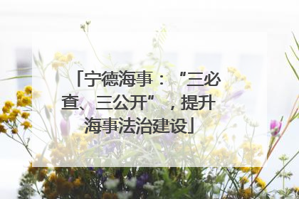 宁德海事：“三必查、三公开”，提升海事法治建设