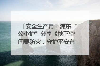 安全生产月｜浦东“公小护”分享《地下空间要防灾，守护平安有我在》安全谣