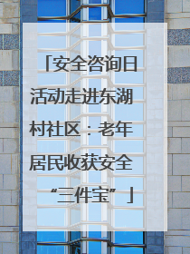 安全咨询日活动走进东湖村社区：老年居民收获安全“三件宝”
