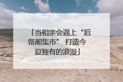 当相亲会遇上“后备厢集市” 打造今夏独有的浪漫