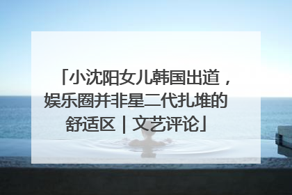 小沈阳女儿韩国出道，娱乐圈并非星二代扎堆的舒适区｜文艺评论
