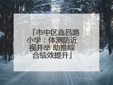 市中区鑫昌路小学：体测防近视并举 助推综合绩效提升