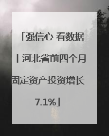 强信心 看数据丨河北省前四个月固定资产投资增长7.1%