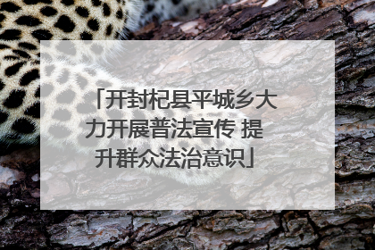 开封杞县平城乡大力开展普法宣传 提升群众法治意识